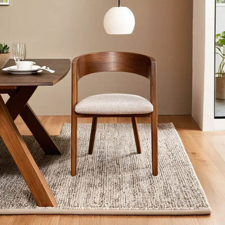 Elvira Wooden Dining Chair with Fabric Cushion Singapore