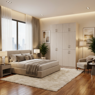 Melissa Open Door Solid Plywood Wardrobe (5ft)