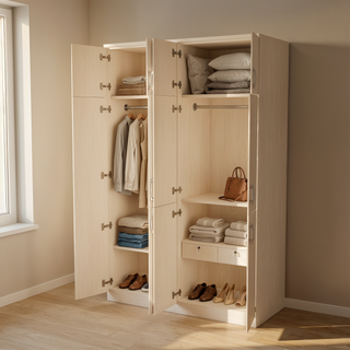 Melissa Open Door Solid Plywood Wardrobe (5ft)