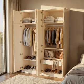 Melissa Open Door Solid Plywood Wardrobe (5ft)