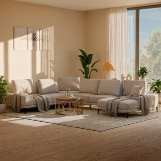 Gavon Fabric Adjustable Backrest L-Shaped Corner Sofa by Esteller (Pet Friendly & Easy Clean)