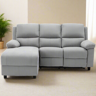 Maddy Grey Fabric L-shaped Recliner Sofa