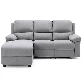 Maddy Grey Fabric L-shaped Recliner Sofa