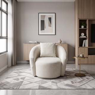 Kalmira Fabric Swivel Armchair