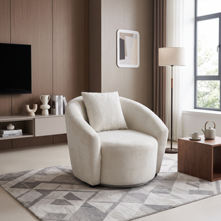 Kalmira Fabric Swivel Armchair
