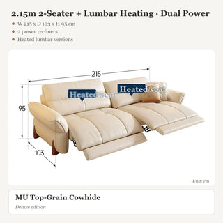 2.15m 2-Seater + Lumbar Heating · Dual Power