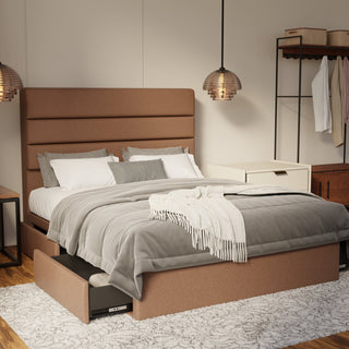 Corlune Fabric Drawer Bed Frame (Water Repellent & Pet friendly)