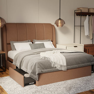 Brinley Fabric Drawer Bed Frame (Water Repellent & Pet friendly)