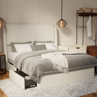 Brinley Fabric Drawer Bed Frame (Water Repellent & Pet friendly)