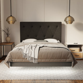 Valen Fabric Floating Bed Frame (Water Repellent, Pet Friendly & LED) By Esteller