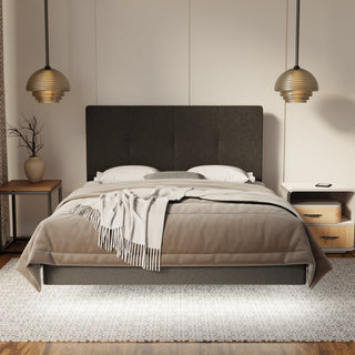 Lyra Fabric Floating Bed Frame (Water Repellent, Pet Friendly & LED) By Esteller