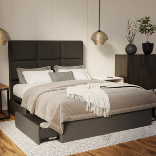 Caspian Fabric Drawer Bed Frame (Water Repellent & Pet friendly) By Esteller