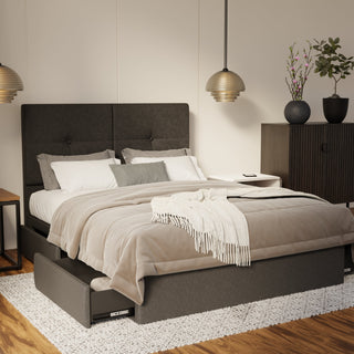 Rylan Fabric Drawer Bed Frame (Water Repellent & Pet Friendly) By Esteller