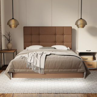 Elara Fabric Floating Bed Frame (Water Repellent, Pet Friendly & LED) By Esteller