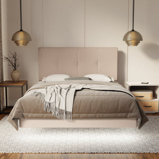 Lyra Fabric Floating Bed Frame (Water Repellent, Pet Friendly & LED) By Esteller