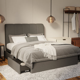Caldrin Fabric Drawer Bed Frame (Water Repellent & Pet friendly)