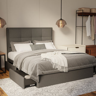 Solvane Fabric Drawer Bed Frame (Water Repellent & Pet friendly)