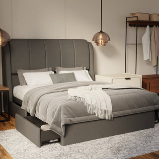 Brinley Fabric Drawer Bed Frame (Water Repellent & Pet friendly)
