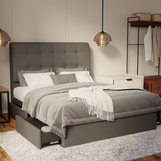 Endora Fabric Drawer Bed Frame (Water Repellent & Pet friendly)
