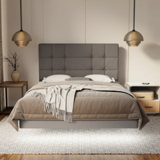 Elara Fabric Floating Bed Frame (Water Repellent, Pet Friendly & LED) By Esteller