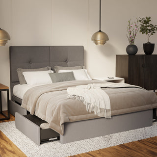 Rylan Fabric Drawer Bed Frame (Water Repellent & Pet Friendly) By Esteller