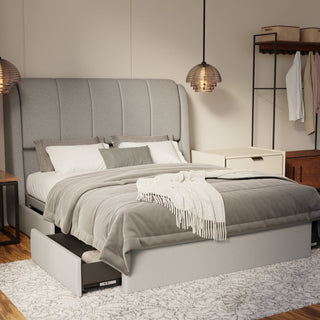 Brinley Fabric Drawer Bed Frame (Water Repellent & Pet friendly)