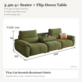 3.4m 4+ Seater + Flip-Down Table