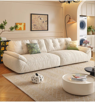 Cream ripple-chenille cloud sofa