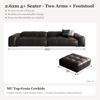 2.62m 4+ Seater · Two Arms + Footstool
