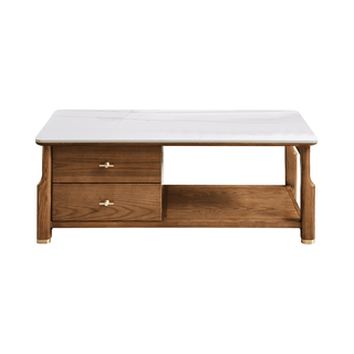 Frida Ash Wood Coffee Table with Sintered Stone Top Singapore
