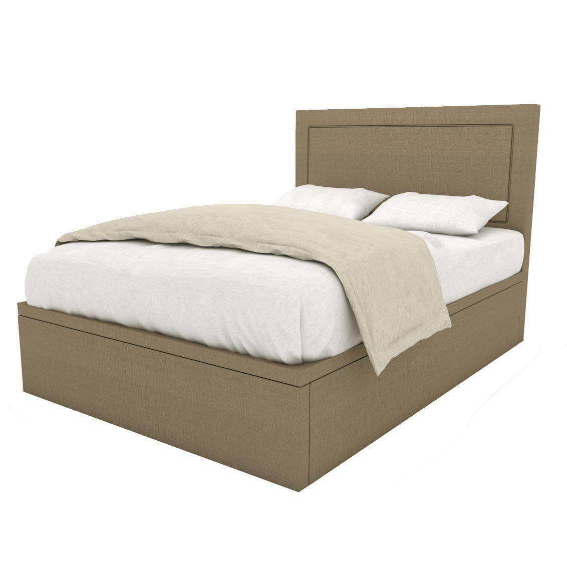 Garrice Brown Fabric Storage Bed Frame (Water Repellent) Singapore