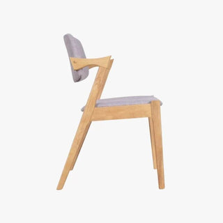 Gemma Light Grey Fabric Wooden Dining Chair Singapore