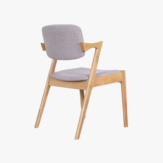 Gemma Light Grey Fabric Wooden Dining Chair Singapore