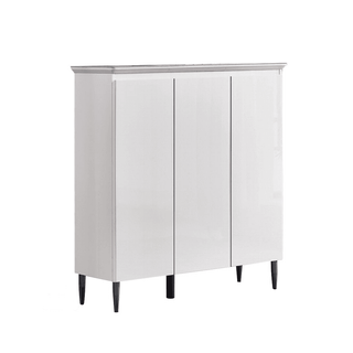 Hale Junior 3 Door Shoe Cabinet with Tempered Glass Top Singapore