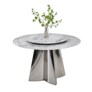 Halimeda Glossy Sintered Stone Round Dining Table Singapore