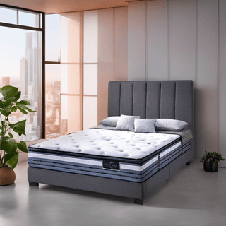 Hanks Bed Frame (Water Repellent) + 11" Honey Adv Max Individual Pocketed Spring Mattress Bed Set Singapore