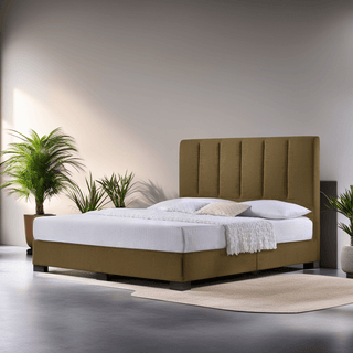 Hanks Brown Fabric Bed Frame (Water Repellent) Singapore