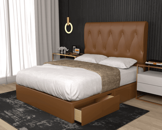 Harrier Leathaire Drawer Bed Frame Singapore