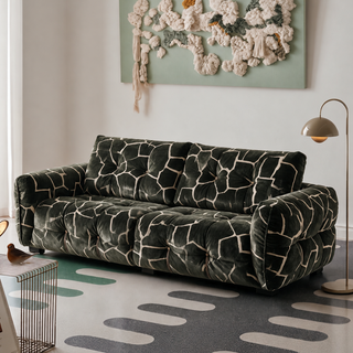 Rock chenille sofa in a living room