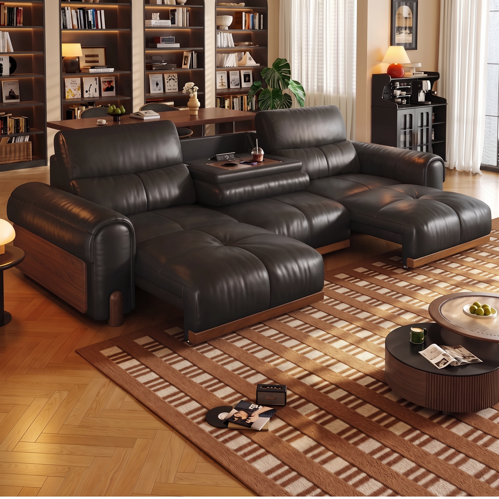 Korovys Genuine Leather Sofa Bed by Esteller (Power Recliner ...