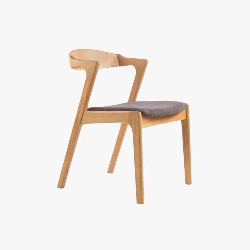 Holly Grey Fabric Wooden Dining Chair Singapore