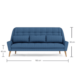 Hope 3 Seater Fabric Sofa by Zest Livings Singapore