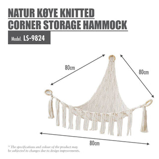 HOUZE - Natur Køye Knitted Corner Storage Hammock Singapore