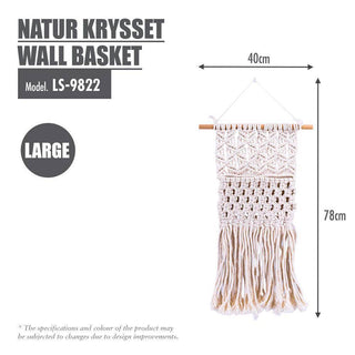 HOUZE - Natur Krysset Knitted Wall Basket (Large) Singapore