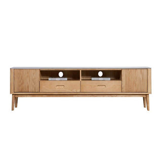 Hudson Ash Wood TV Console with Sintered Stone Top Singapore