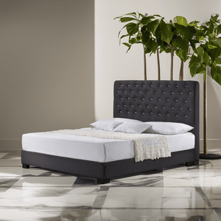 Icas Dark Grey Fabric Bed Frame (Water Repellent) Singapore