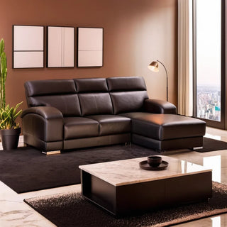 Sydney L-Shaped Genuine Leather Sofa