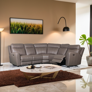 Tsubaki Genuine Leather Recliner Sectional Sofa