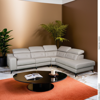 Yuzuru Genuine Leather Recliner Sectional Sofa