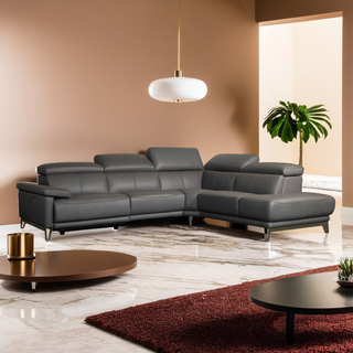 Yuta Genuine Leather Recliner Sectional Sofa